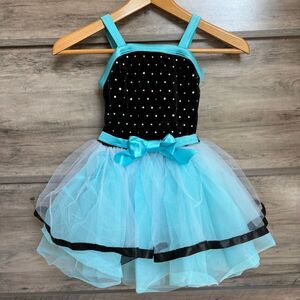 Weissman 14358 SC Blue Satin Black Velvet Ballet Tutu Costume Tap Dance Recital
